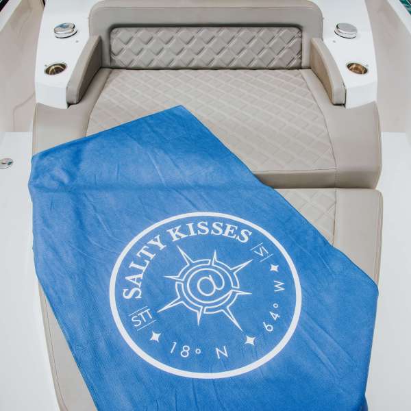 a blue and white paper